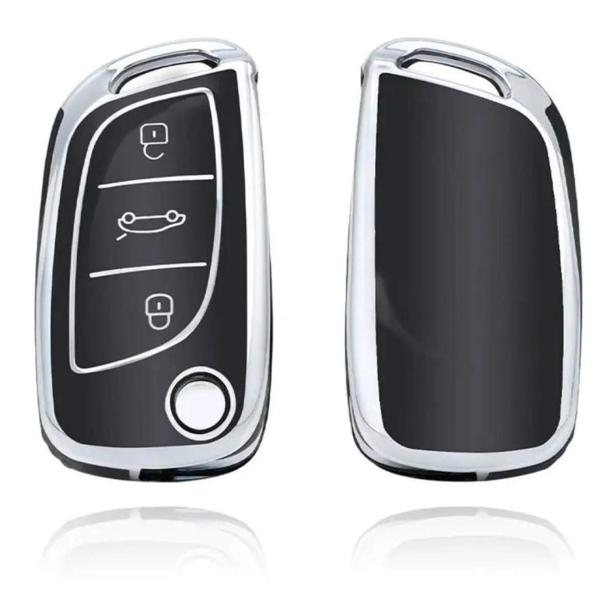 Discount TPU Sleutelhoesje voor Peugeot zwart C3 Autosleutelhoesjes