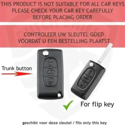 New TPU Sleutelhoesje voor Peugeot goud D3 Autosleutelhoesjes