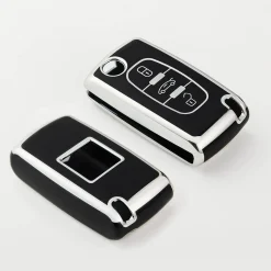 Clearance TPU Sleutelhoesje voor Peugeot zwart D3 Autosleutelhoesjes