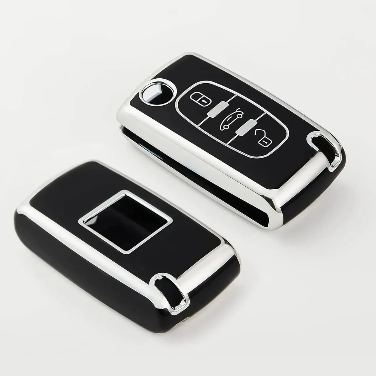 Clearance TPU Sleutelhoesje voor Peugeot zwart D3 Autosleutelhoesjes