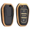 TPU Sleutelhoesje voor Peugeot goud B3 Autosleutelhoesjes
