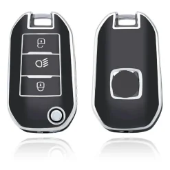 Hot TPU Sleutelhoesje voor Peugeot zwart A3B Autosleutelhoesjes