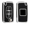 Hot TPU Sleutelhoesje voor Peugeot zwart D3B Autosleutelhoesjes