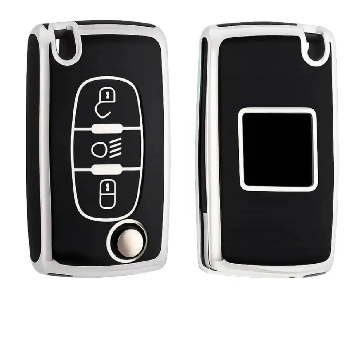 Hot TPU Sleutelhoesje voor Peugeot zwart D3B Autosleutelhoesjes