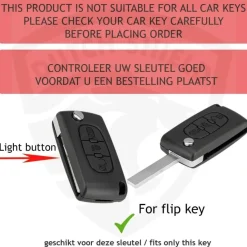 Hot TPU Sleutelhoesje voor Peugeot zwart D3B Autosleutelhoesjes