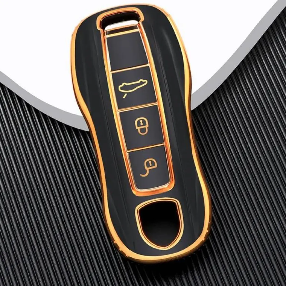 Sale TPU Sleutelhoesje voor Porsche goud B3 Autosleutelhoesjes
