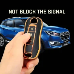 Sale TPU Sleutelhoesje voor Porsche goud B3 Autosleutelhoesjes