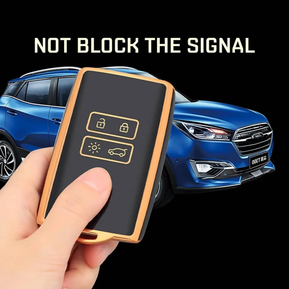 Sale TPU Sleutelhoesje voor Renault zwart A4 Autosleutelhoesjes