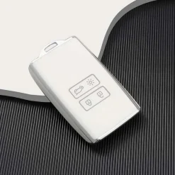 TPU Sleutelhoesje voor Renault wit A4 Autosleutelhoesjes