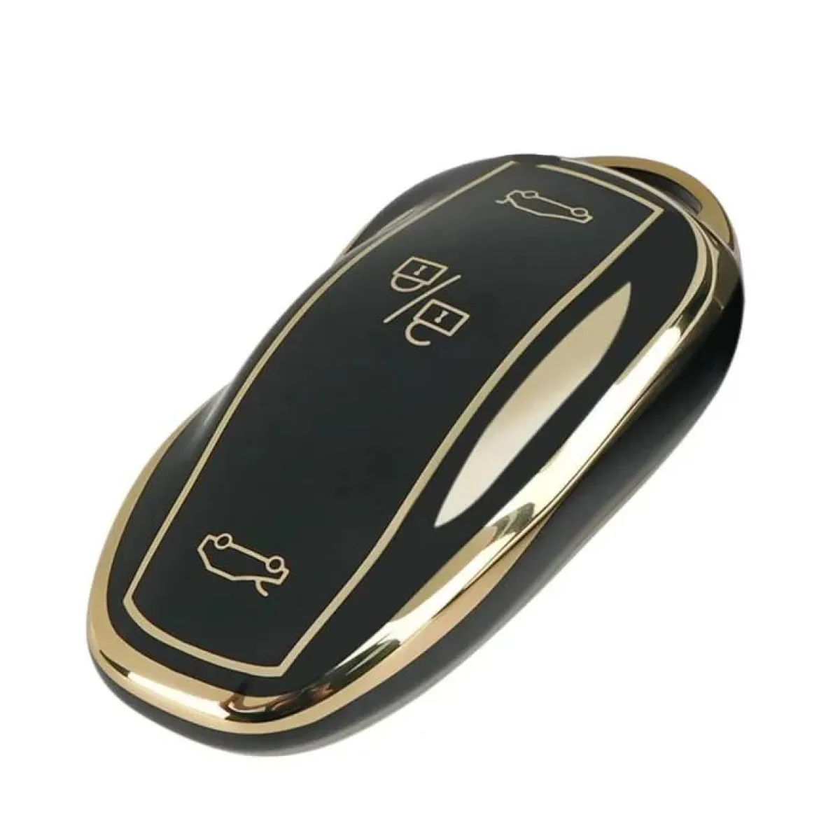 Online TPU Sleutelhoesje voor Tesla Model 3-Y-S goud Autosleutelhoesjes