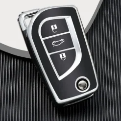 Hot TPU Sleutelhoesje voor Toyota zwart C3 Autosleutelhoesjes