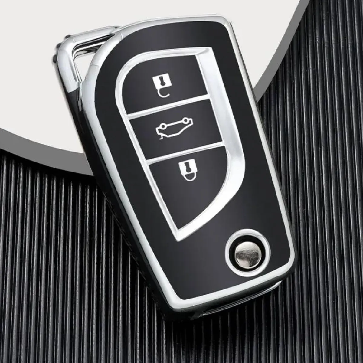 Hot TPU Sleutelhoesje voor Toyota zwart C3 Autosleutelhoesjes
