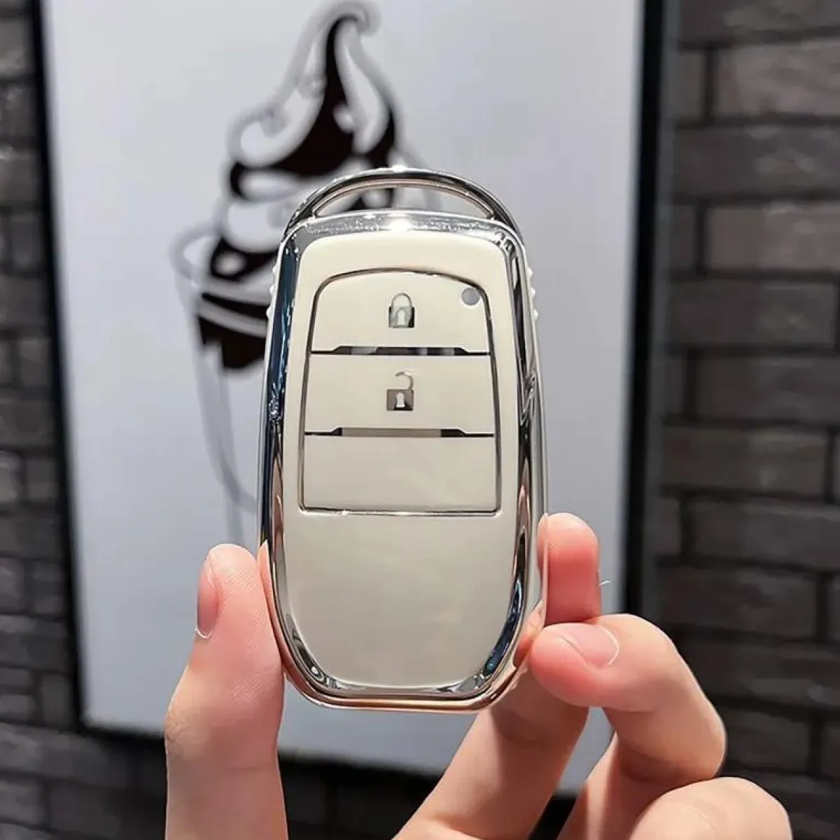Online TPU Sleutelhoesje voor Toyota wit A2 Autosleutelhoesjes