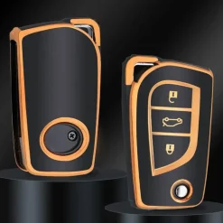 New TPU Sleutelhoesje voor Toyota goud C3 Autosleutelhoesjes