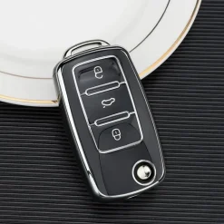 Online TPU Sleutelhoesje VW - Skoda - Seat Cupra zwart A3 Autosleutelhoesjes