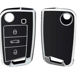 Hot TPU Sleutelhoesje VW - Skoda - Seat Cupra zwart B3 Autosleutelhoesjes