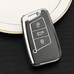Online TPU Sleutelhoesje VW - Skoda - Seat Cupra zwart D3 Autosleutelhoesjes