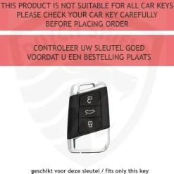 Online TPU Sleutelhoesje VW - Skoda - Seat Cupra zwart D3 Autosleutelhoesjes