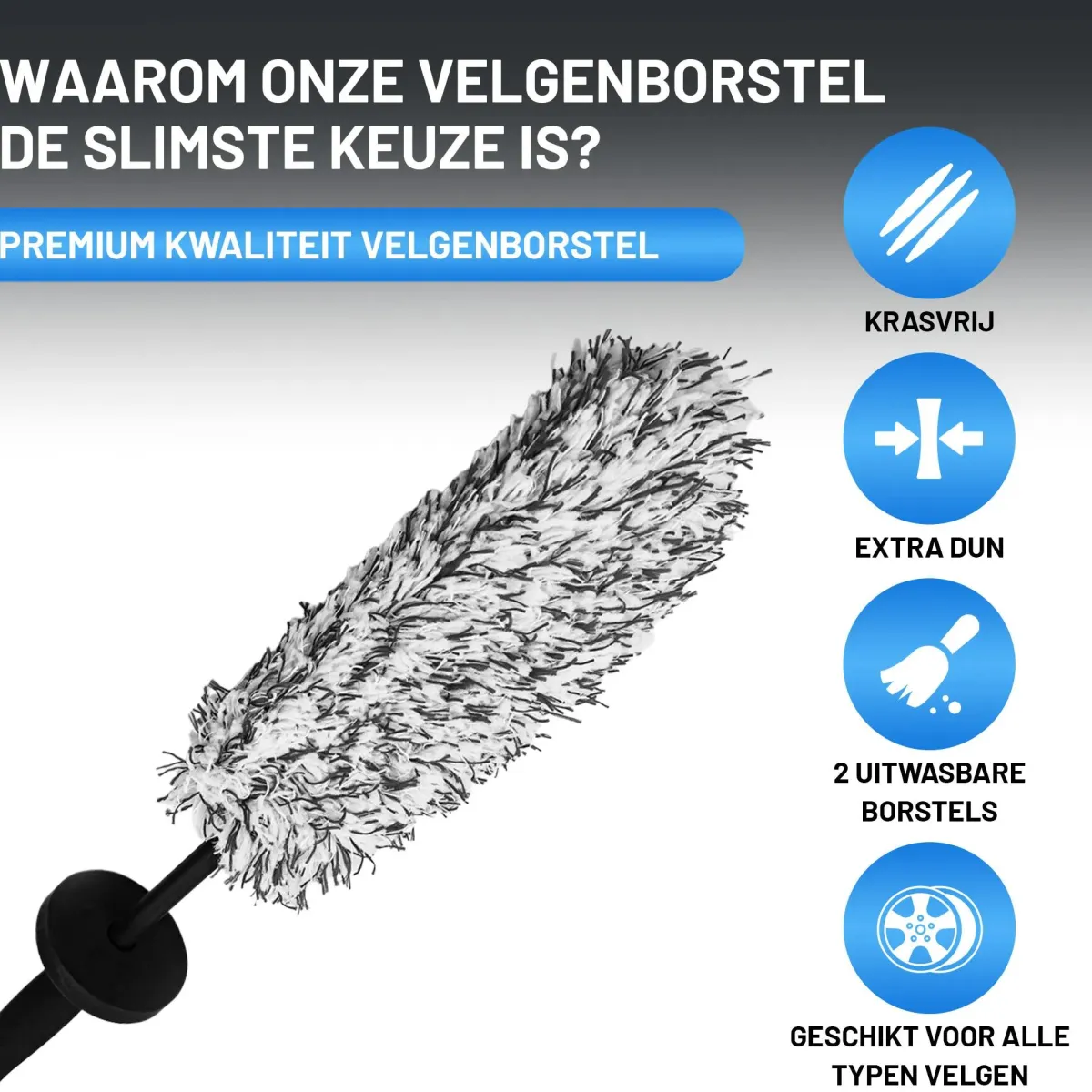 Sale Velgenborstel + Banden Borstel - Slijtvaste Haren Auto Wassen