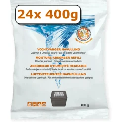 Clearance Vochtvanger navulling - 24x - 400 gram - jasmijn Interieurverzorging