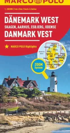 Hot wegenkaart Denemarken west Wegenkaarten & Atlassen|Wegenkaarten