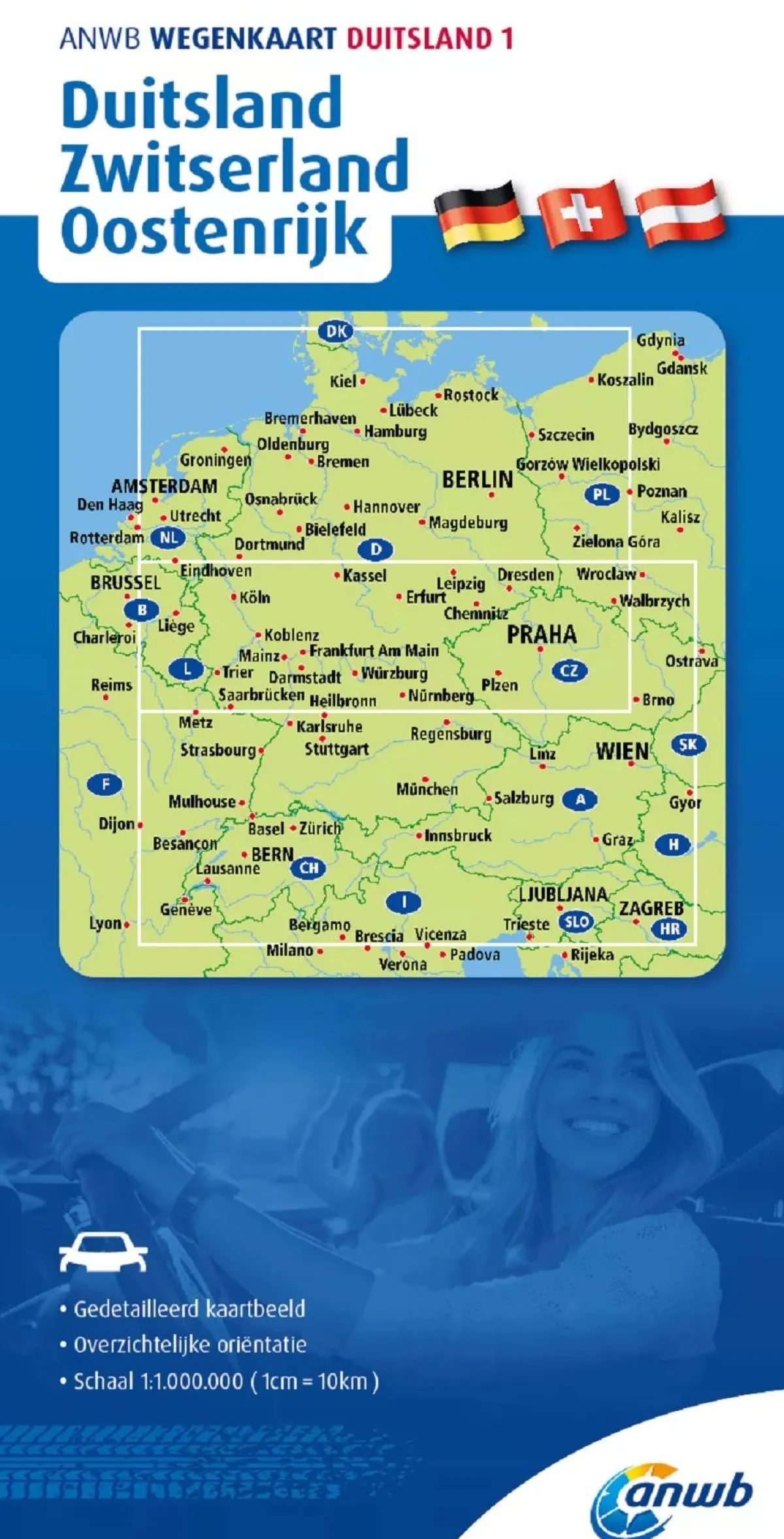 Discount Wegenkaart Duitsland, Zwitserland en Oostenrijk Wegenkaarten & Atlassen|Wegenkaarten
