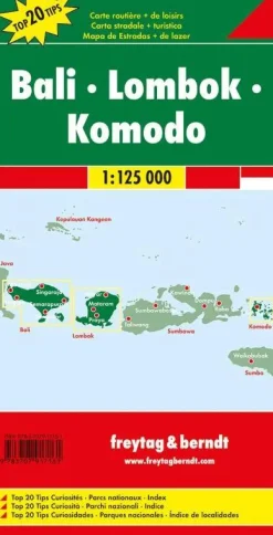 Wegenkaart F&B Bali, Lombok, Komodo Wegenkaarten & Atlassen|Wegenkaarten