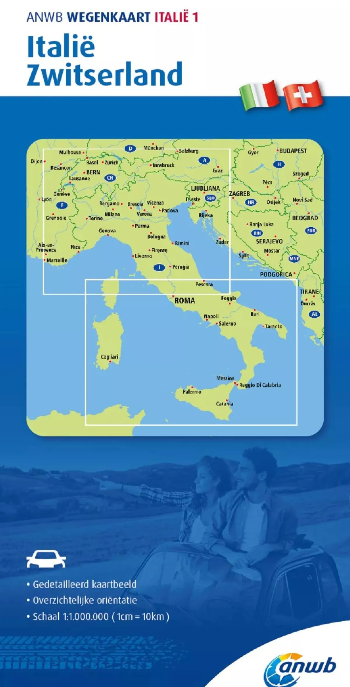 Outlet Wegenkaart Italie en Zwitserland Wegenkaarten & Atlassen|Wegenkaarten