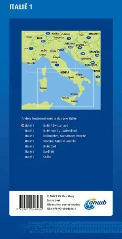 Outlet Wegenkaart Italie en Zwitserland Wegenkaarten & Atlassen|Wegenkaarten
