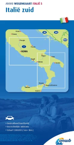 Wegenkaart Italië-Zuid Wegenkaarten & Atlassen|Wegenkaarten