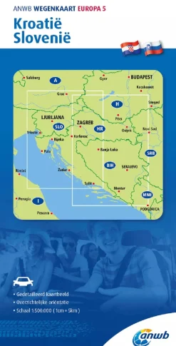Outlet Wegenkaart Kroatië en Slovenië Wegenkaarten & Atlassen|Wegenkaarten