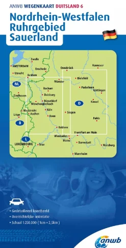 Best Wegenkaart Nordrhein-Westfalen, Ruhrgebied, Sauerland Wegenkaarten & Atlassen|Wegenkaarten