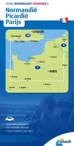 Wegenkaart Normandie, Picardie, Parijs Wegenkaarten & Atlassen|Wegenkaarten