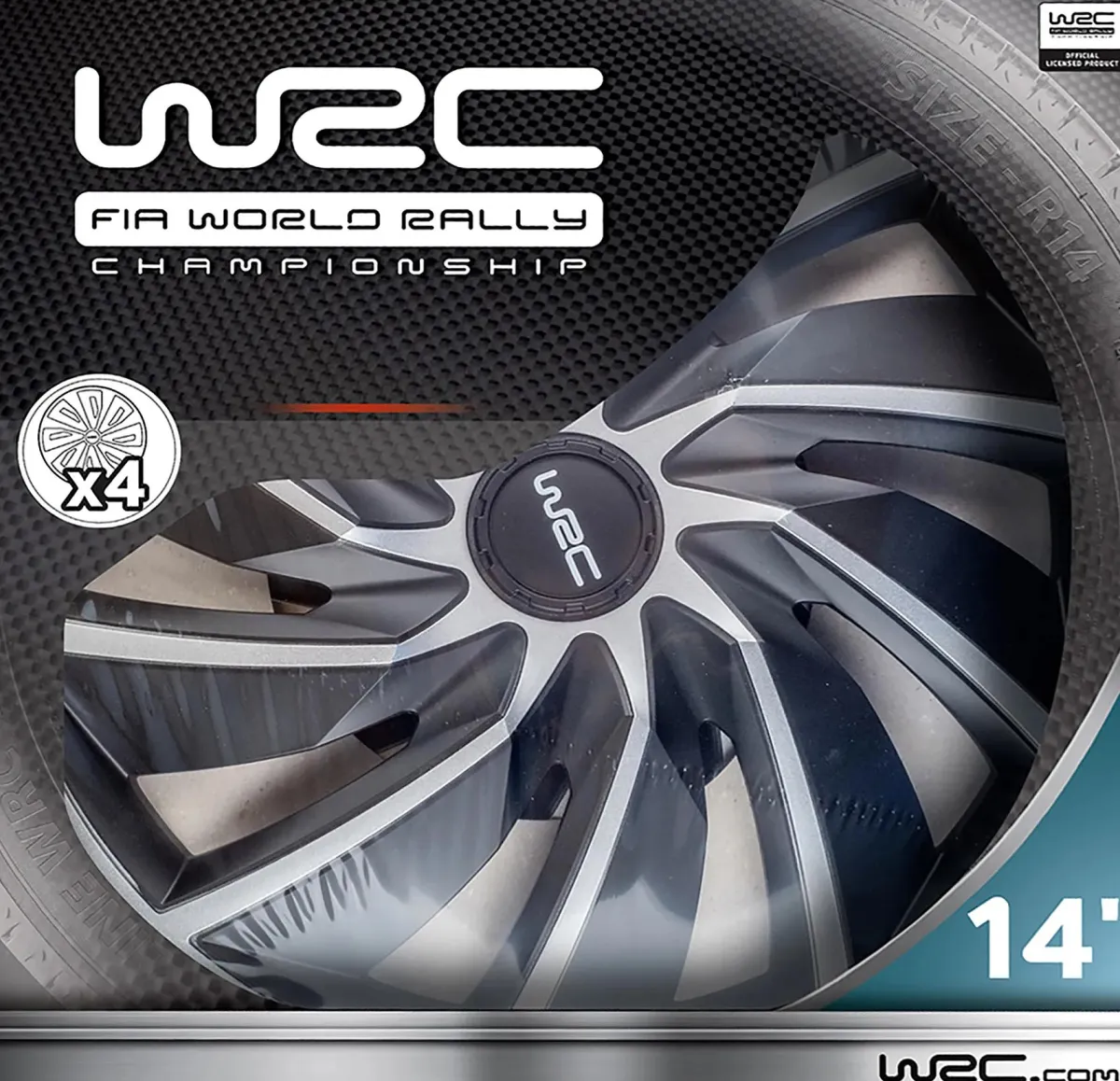 Outlet Wieldoppen 14" - zilver/zwart 4 stuks Autobanden & Accessoires