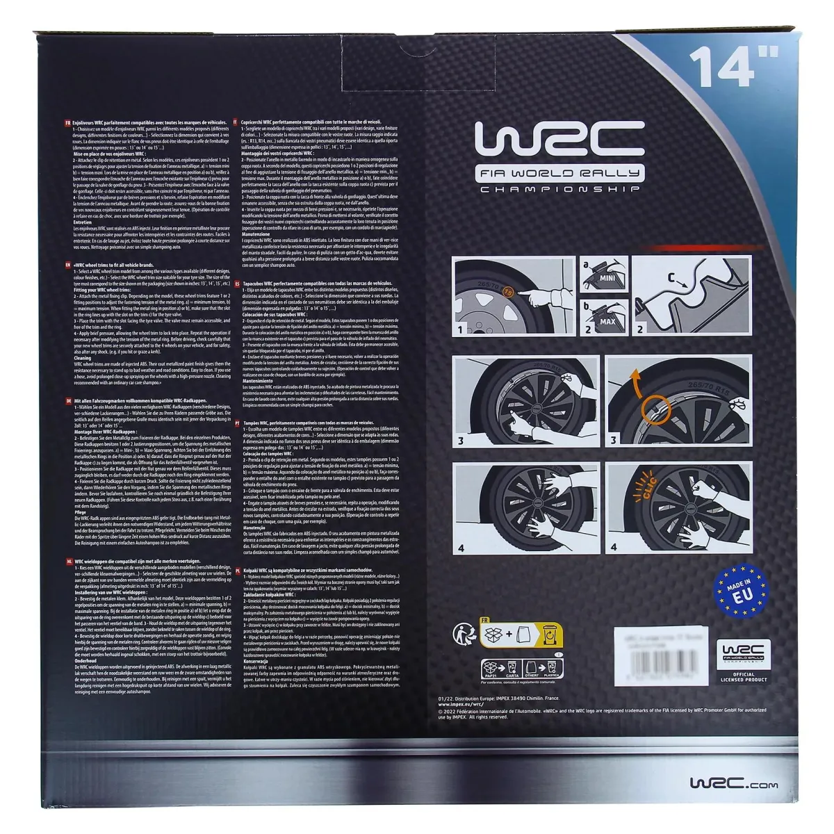 Outlet Wieldoppen 14" - zilver/zwart 4 stuks Autobanden & Accessoires