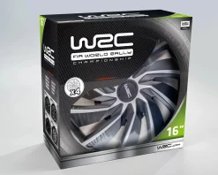 Discount Wieldoppen 16" - zilver/zwart 4 stuks Autobanden & Accessoires