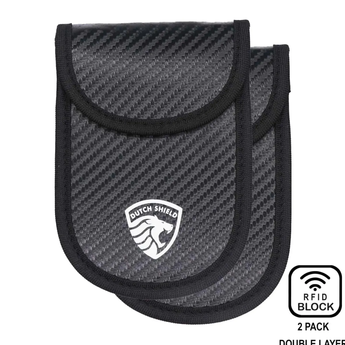 2 x RFID Autosleutel Hoesje Anti-Skim Carbon Style Autosleutelhoesjes
