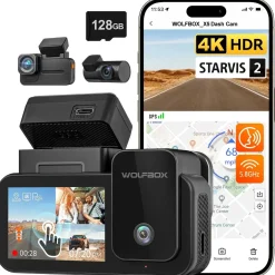 New X5 Touch 3CH 4K Wifi GPS 128gb dashcam Dashcams